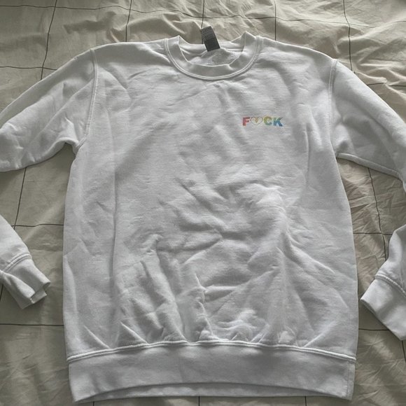 F💔CK Sweatshirt White Size Small - Picture 1 of 3